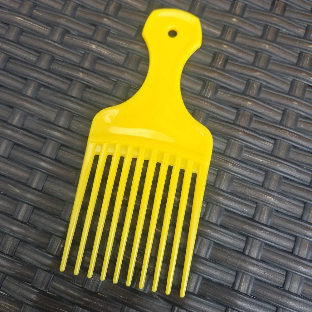 Small Vtg 1990s USA Color Dip Hair Pick Lift Comb Bright Yellow 5